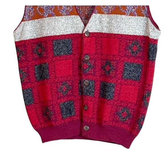 Vintage Baffo Men's Wool Blend Button Up Sleeveless Vest Italy Size Large - Picture 4 of 7